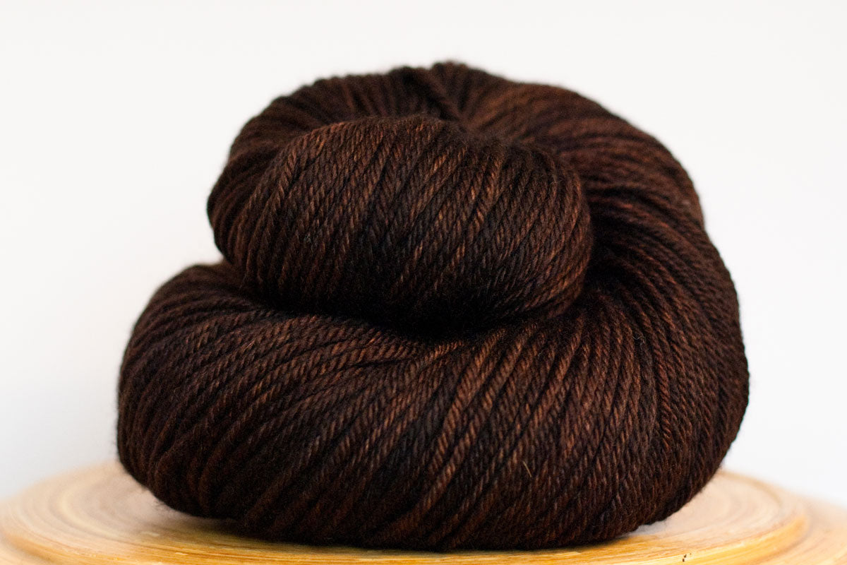 Andante hand-dyed worsted weight merino in Dark Roast