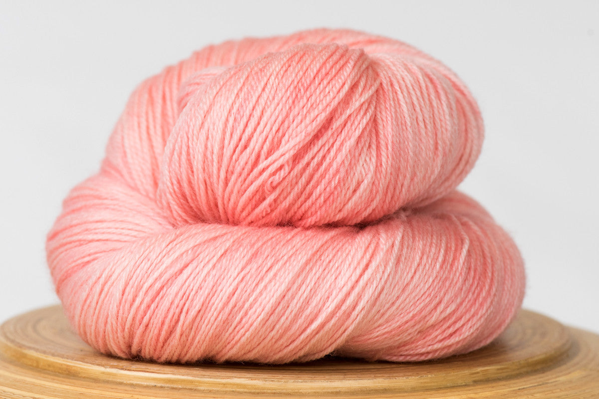 Cotton candy tonal pink fingering weight hand-dyed yarn
