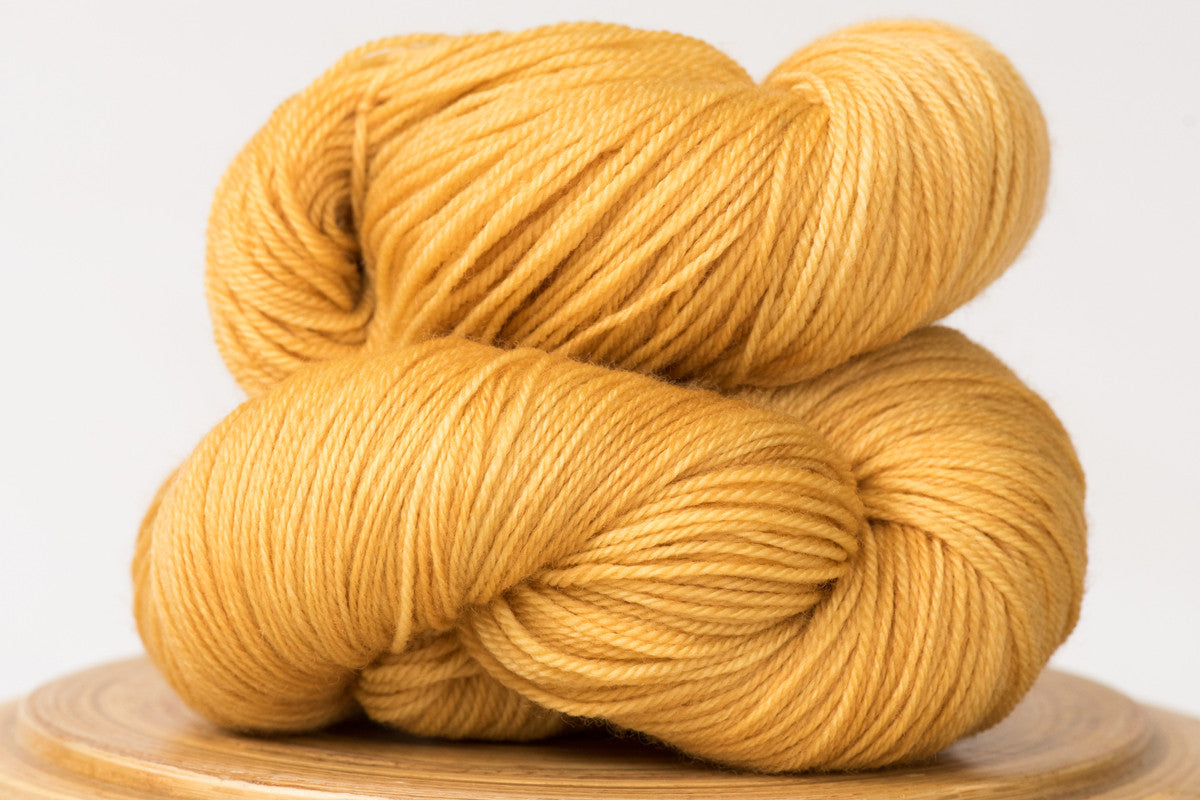 Mango tonal yellow fingering weight hand-dyed yarn