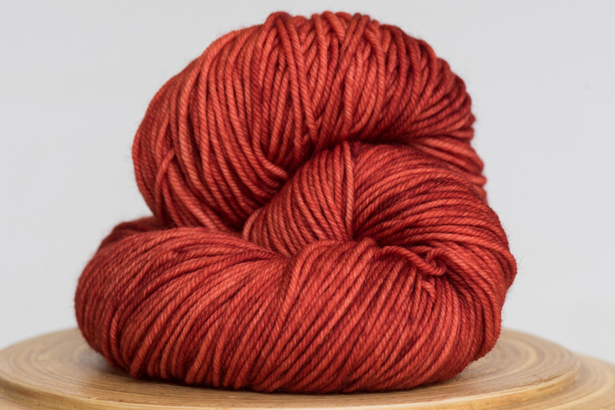 Crushed chili deep orange semi solid DK weight hand-dyed yarn
