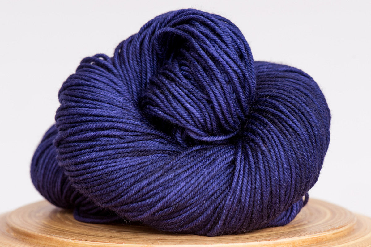 Deep purple rich semi solid DK weight hand-dyed yarn