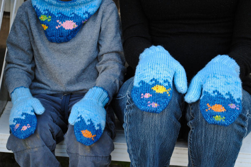 Fish in the Sea Mitten Knitting Kit