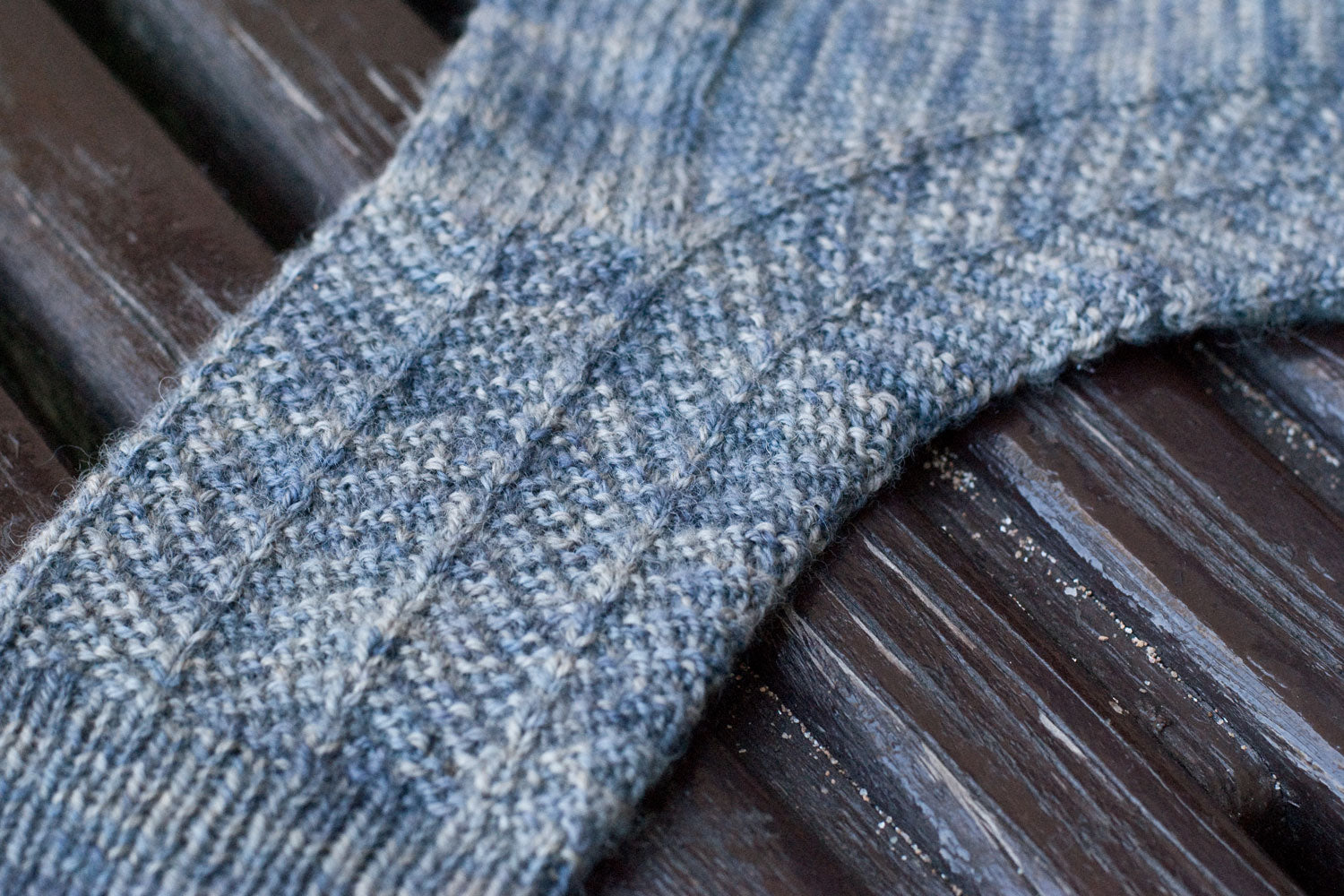 Stitch detail of Harrowsmith sock knitting pattern