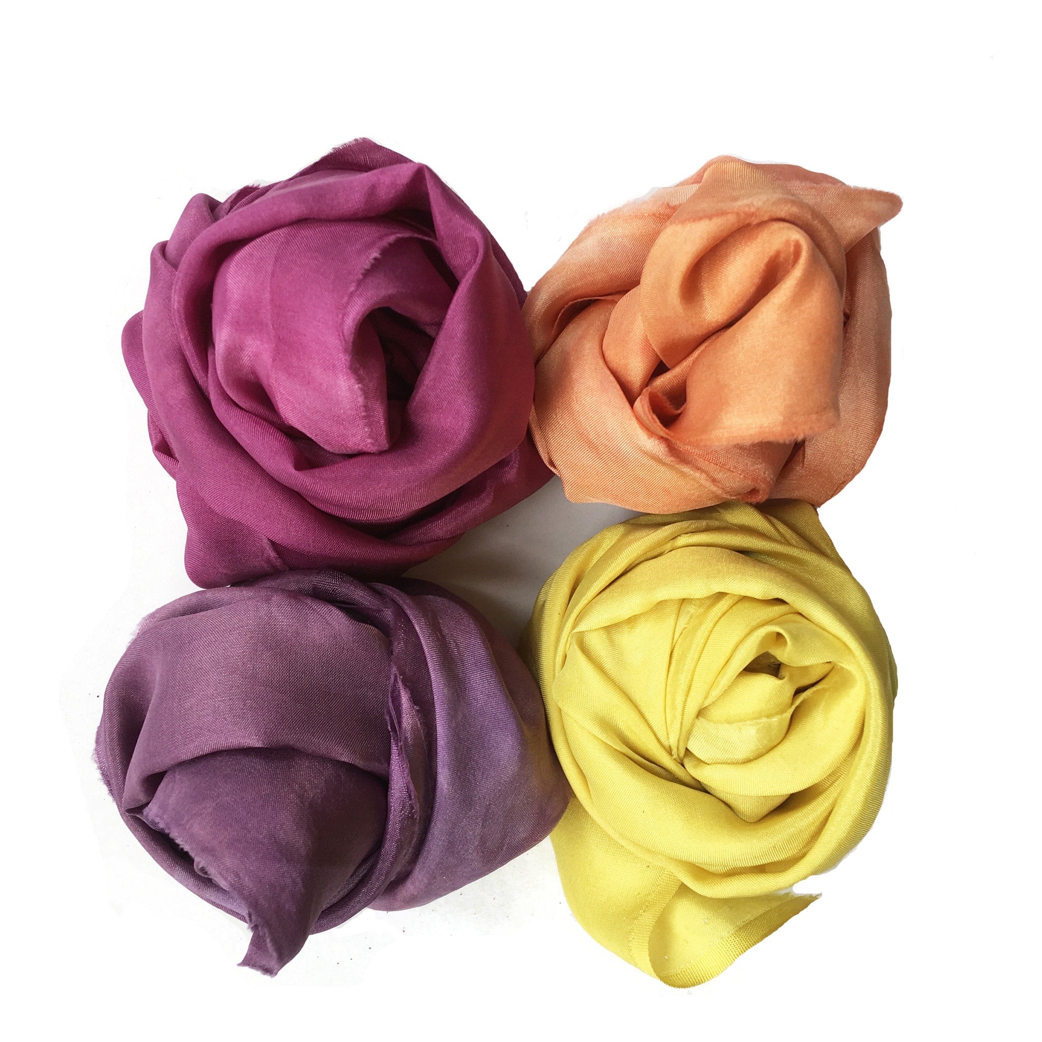 Examples of naturally dyed fabrics