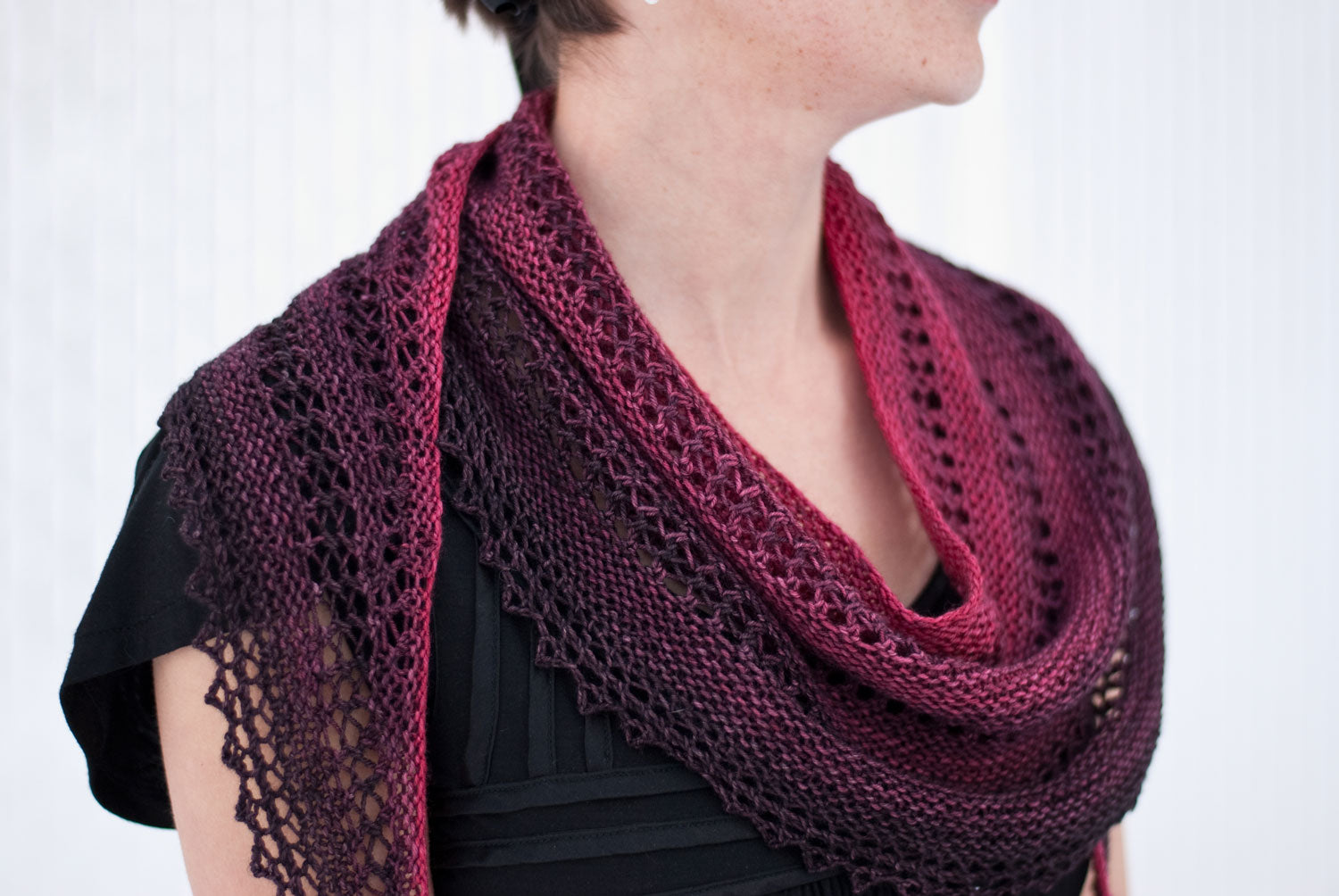 Knitting pattern using gradient mini skein sets