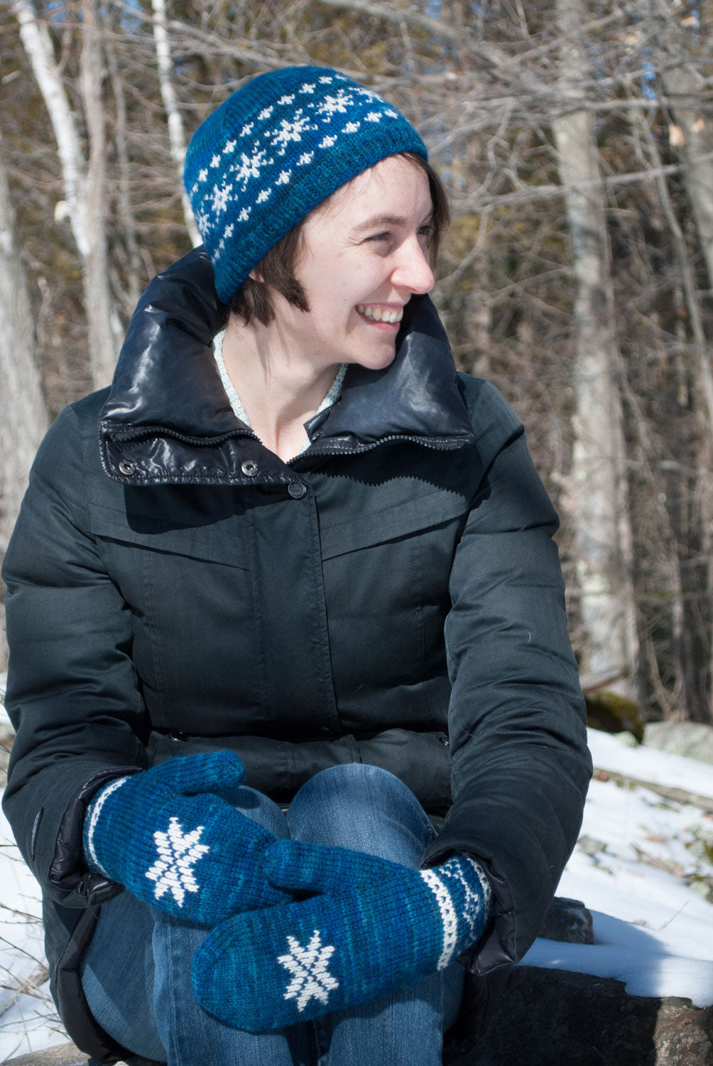 Winter Sonata knit hat and mitts set