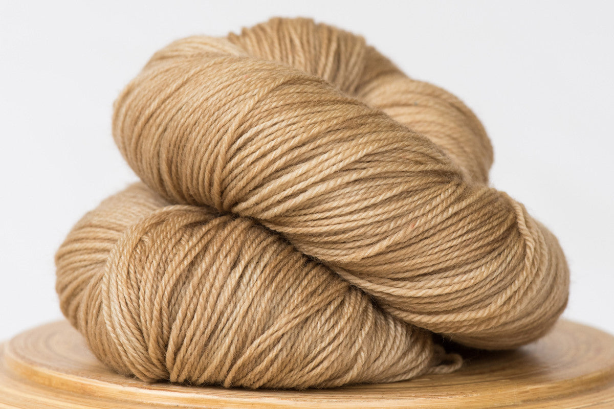 Cafe au Lait tonal neutral pale brown fingering weight hand-dyed yarn