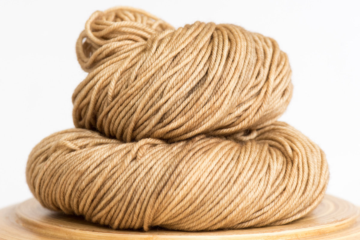 Cafe au lait pale brown neutral semi solid DK weight hand-dyed yarn