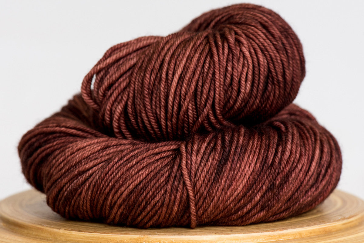 Hot cocoa warm brown semi solid DK weight hand-dyed yarn