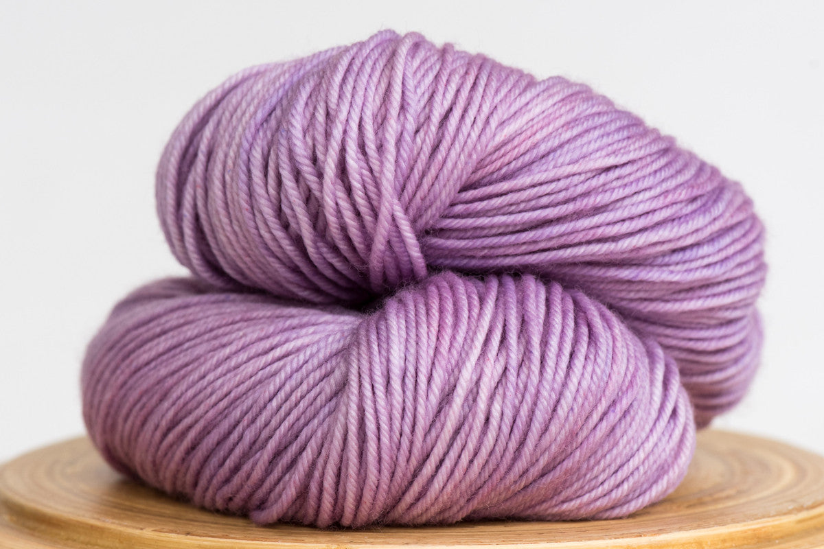 Jacaranda pale purple semi solid DK weight hand-dyed yarn