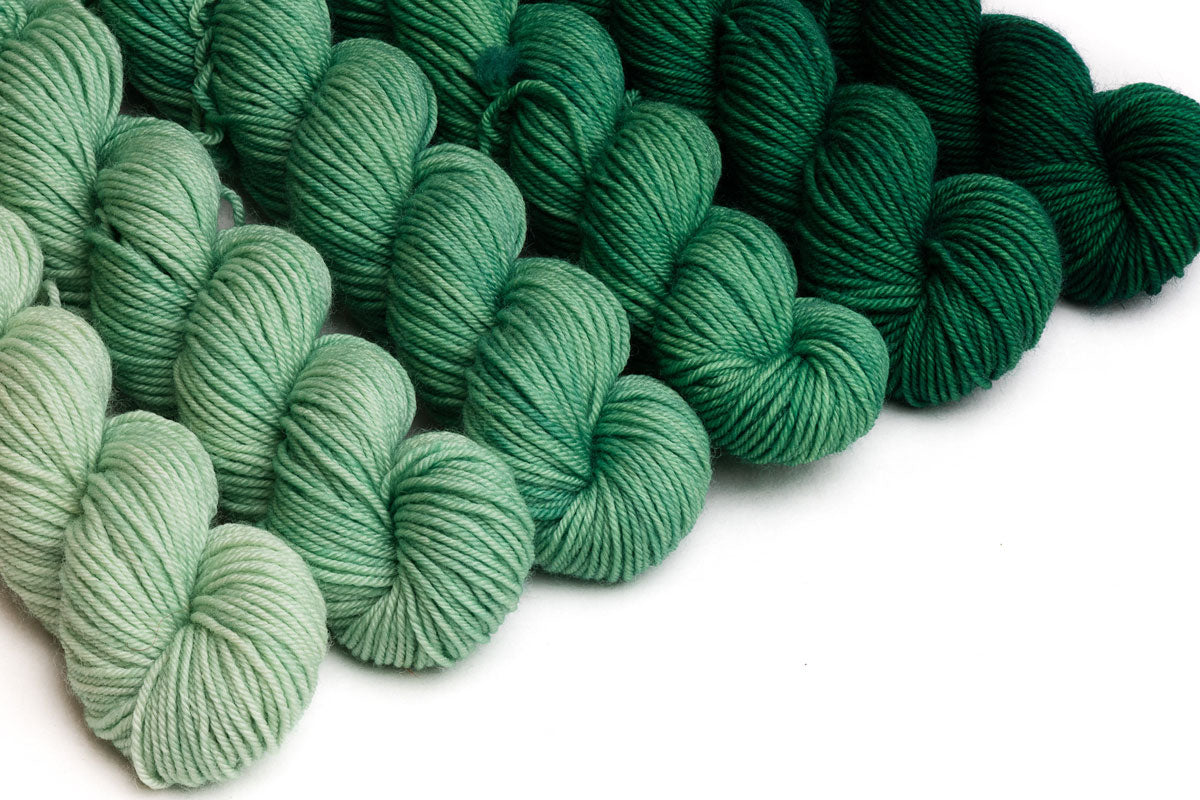 Crescendo hand-dyed gradient yarn set - Wintergreen