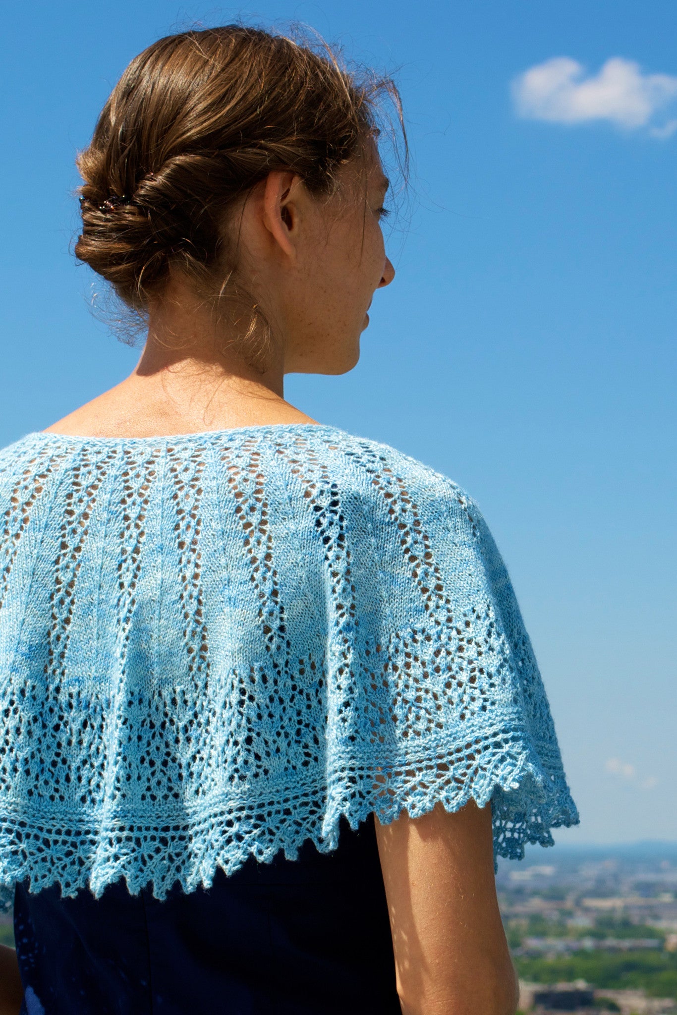 Millicent Capelet lace shawl knitting pattern 