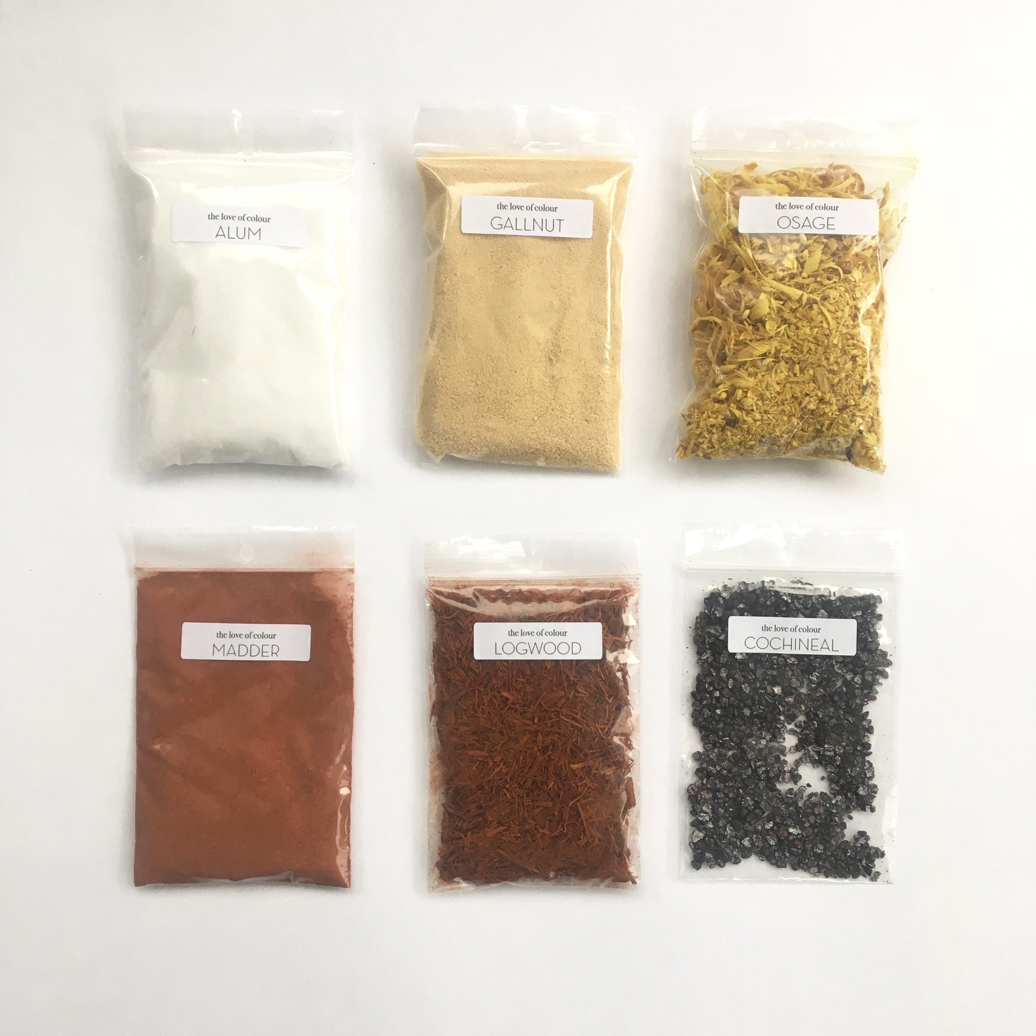 Contents of natural dye kit