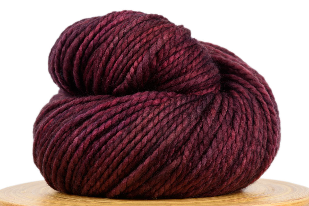 Presto bulky weight hand-dyed merino yarn in Boysenberry