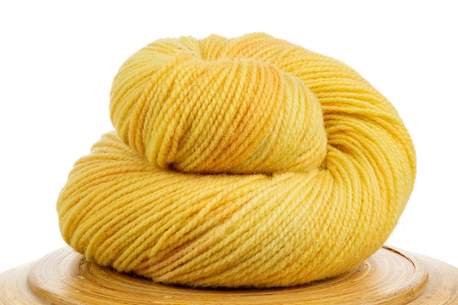 Winfield Canadian hand-dyed yarn in Lemonade, a bright sunny yellow